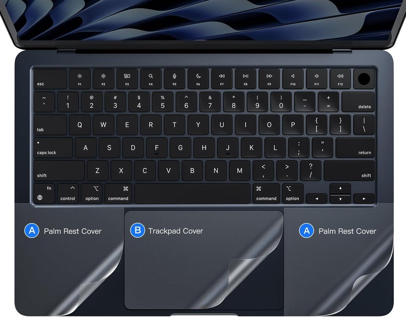 imComor غطاء راحة اليد متوافق مع 2025 2024 ماك بوك إير 13" شريحة M4 M3 A3240 A3113 واقي لوحة اللمس جلد لآبل ماك بوك إير 13.6 بوصة M4 M3 A3113 غطاء لوحة اللمس واقي لوحة اللمس، شفاف - Image 2